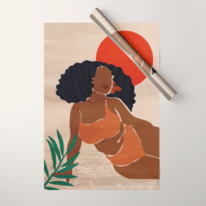 Red Sun Wrapping Paper Gallery Image 1