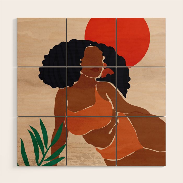 Red Sun Wood Wall Art Gallery Image 1