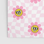 Funny retro flower cartoon checkered pattern Poster Gallery Image 3