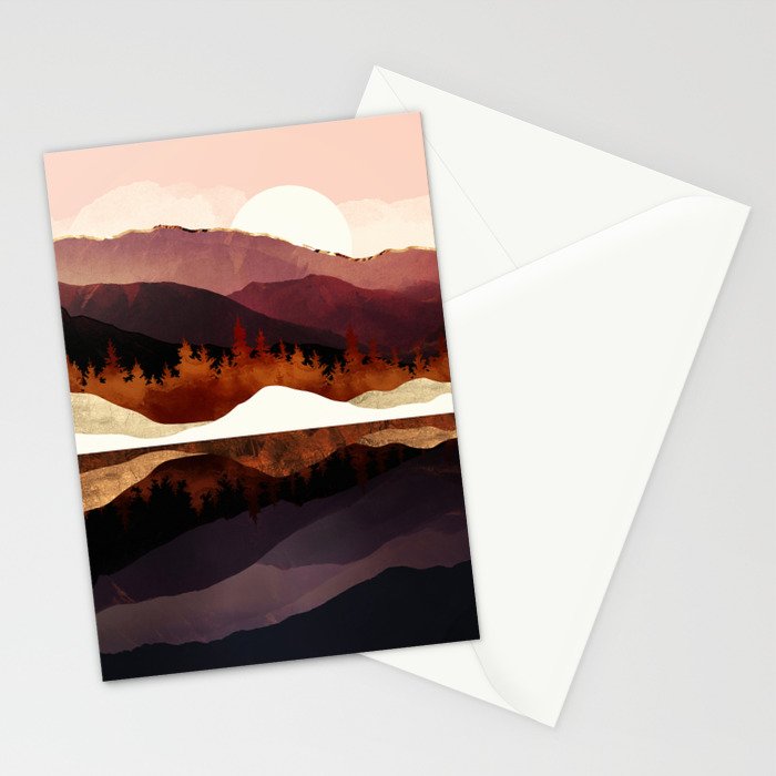 Rose Mountain Reflection Stationery Card Gallery Image 2