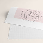 Botanical Line Art, Line Rose, Pink Wall Art, Minimalist Modern Art by Synplus Wrapping Paper Gallery Image 2