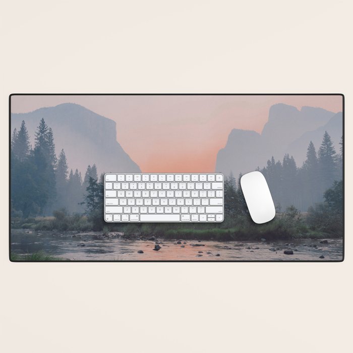 Yosemite Valley Sunrise Pretty Pink Desk Mat Gallery Image 1