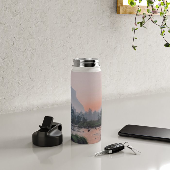 Yosemite Valley Sunrise Pretty Pink Water Bottle Gallery Image 4
