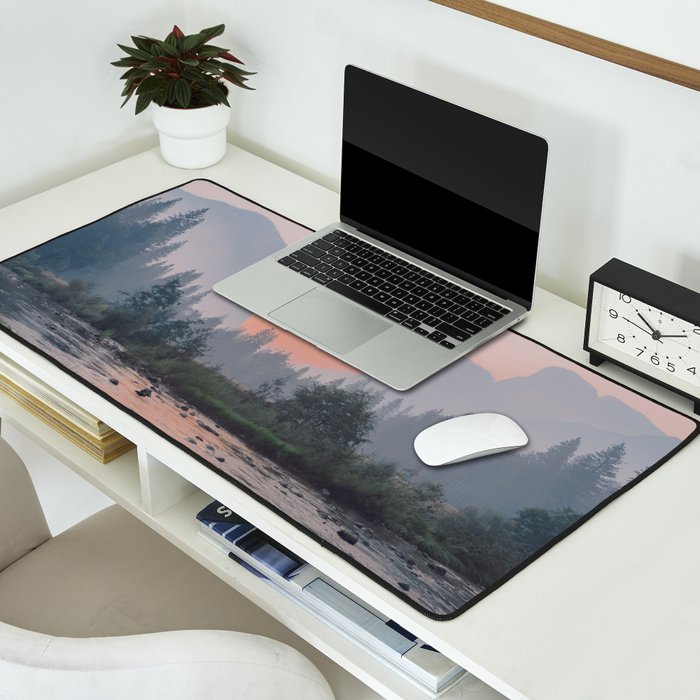 Yosemite Valley Sunrise Pretty Pink Desk Mat Gallery Image 2