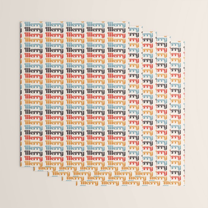 Merry typography Wrapping Paper Gallery Image 3