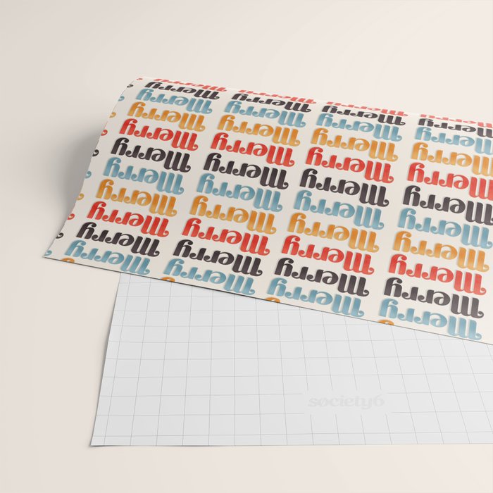 Merry typography Wrapping Paper Gallery Image 2