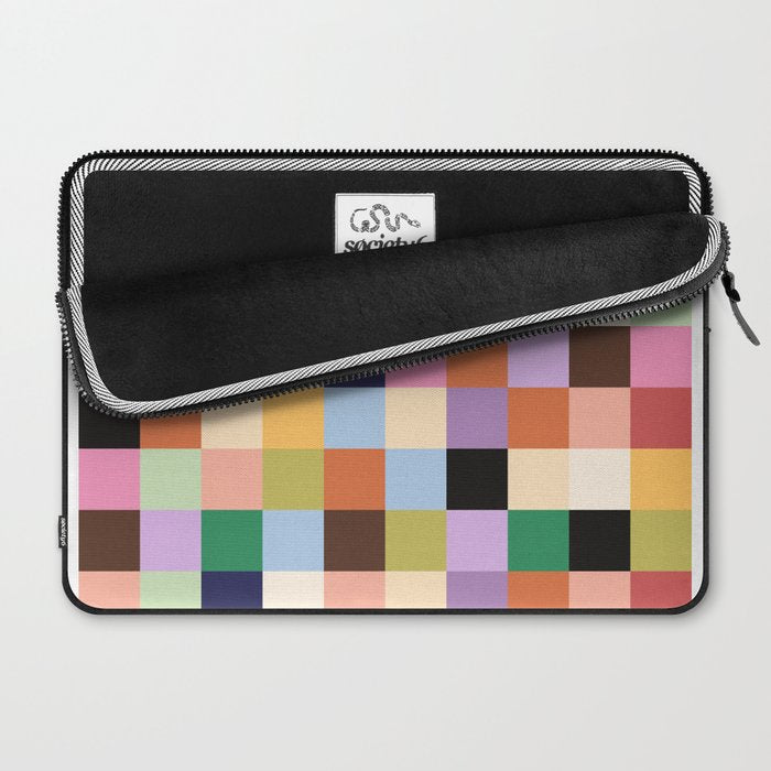 Retro Colorful Check Laptop Sleeve Gallery Image 2
