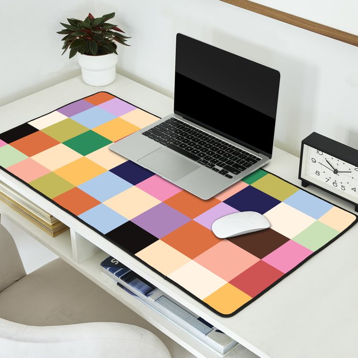 Retro Colorful Check Desk Mat Gallery Image 2
