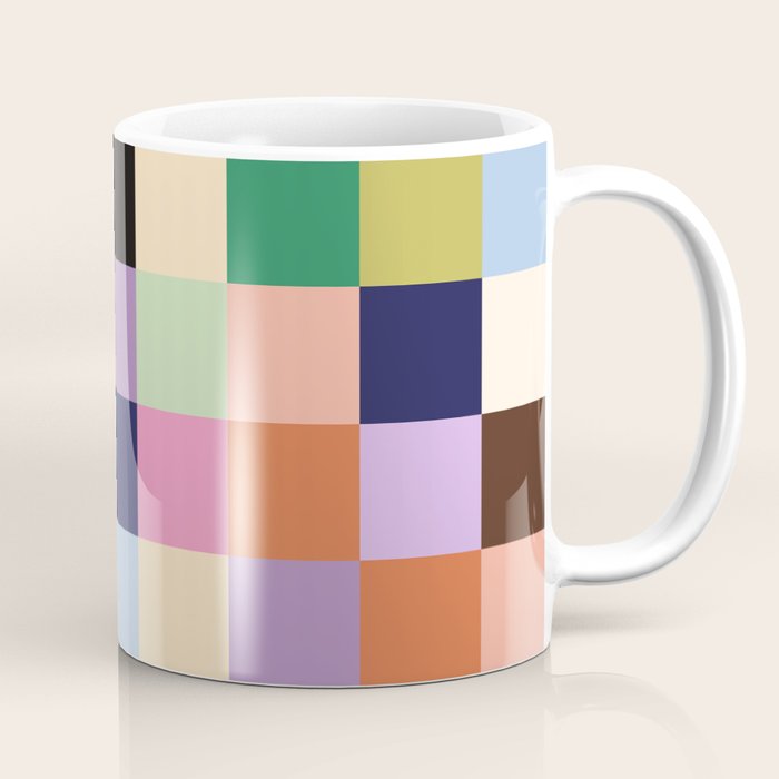 Retro Colorful Check Coffee Mug Gallery Image 1