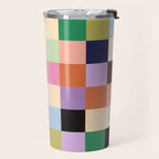 Retro Colorful Check Travel Mug Gallery Image 2