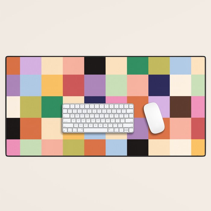 Retro Colorful Check Desk Mat Gallery Image 1