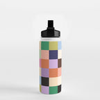 Retro Colorful Check Water Bottle Gallery Image 2