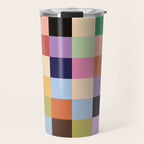 Retro Colorful Check Travel Mug Gallery Image 1