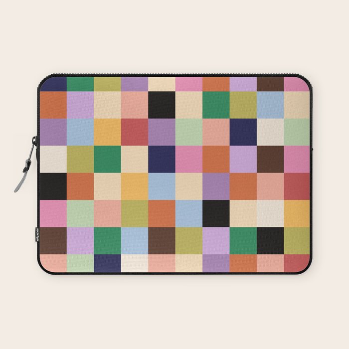 Retro Colorful Check Laptop Sleeve Gallery Image 1
