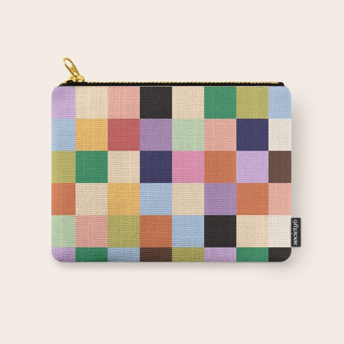 Retro Colorful Check Carry All Pouch Gallery Image 1