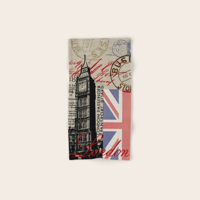 London Great Britain Big Ben Flag Collage Bath Towel Gallery Image 1