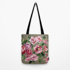 Happy peony medium gray background Tote Bag Gallery Image 2