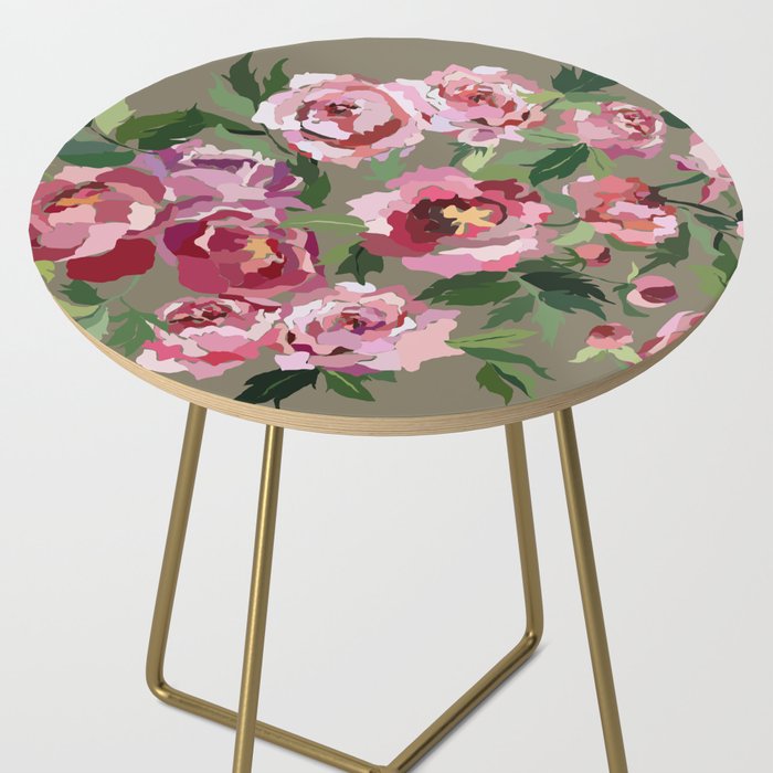 Happy peony medium gray background Side Table Gallery Image 2