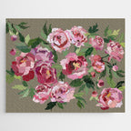 Happy peony medium gray background Jigsaw Puzzle Gallery Image 1