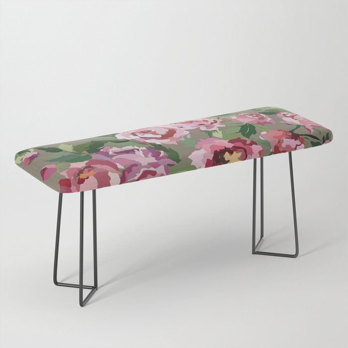 Happy peony medium gray background Bench Gallery Image 1