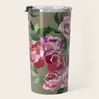 Happy peony medium gray background Travel Mug Gallery Image 3
