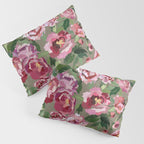 Happy peony medium gray background Pillow Sham Gallery Image 3