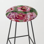 Happy peony medium gray background Stool Gallery Image 2