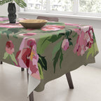 Happy peony medium gray background Tablecloth Gallery Image 3