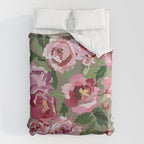 Happy peony medium gray background Comforter Gallery Image 6