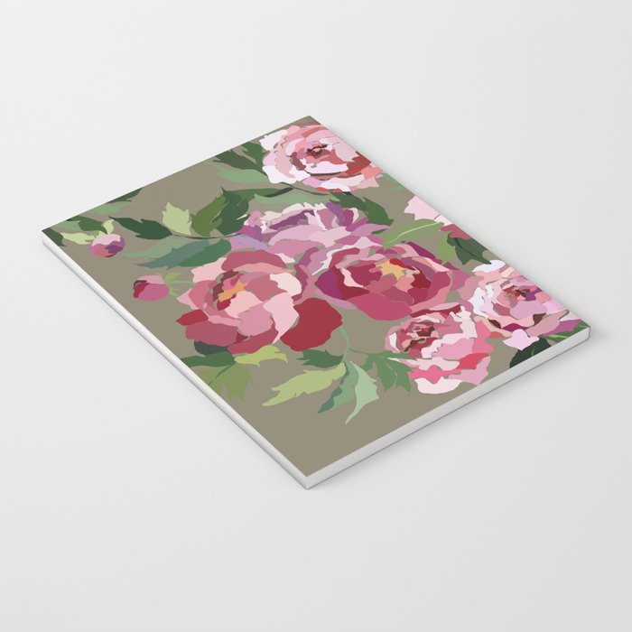 Happy peony medium gray background Notebook Gallery Image 3