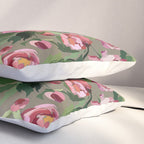 Happy peony medium gray background Pillow Sham Gallery Image 3