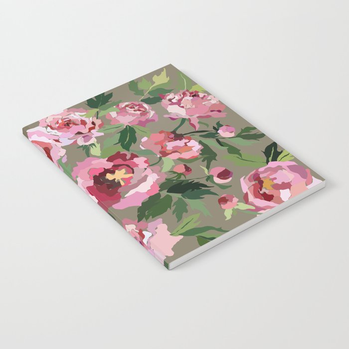 Happy peony medium gray background Notebook Gallery Image 1