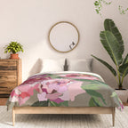 Happy peony medium gray background Comforter Gallery Image 3