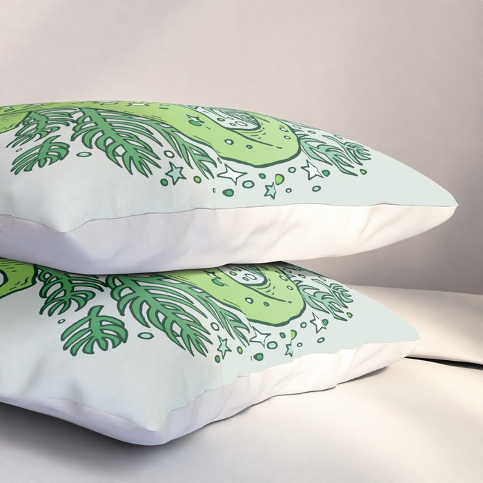 Evergreen Apatosaurus | Dinosaur Cosmic Festive Art Pillow Sham Gallery Image 3