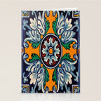 Mandala mexican talavera tile ceramic mosaic Stationery Card Gallery Image 2