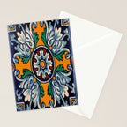 Mandala mexican talavera tile ceramic mosaic Stationery Card Gallery Image 2