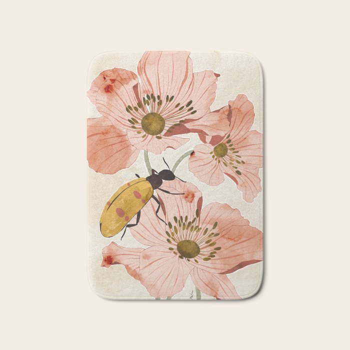 Roses and insects Bath Mat Gallery Image 1