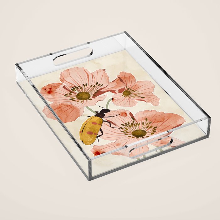 Roses and insects Acrylic Tray Gallery Image 1