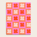 Retro Tropical Checkered Floral Pattern Notebook Gallery Image 4