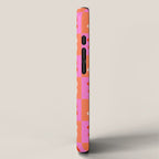 Retro Tropical Checkered Floral Pattern iPhone Case Gallery Image 2