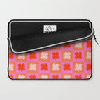 Retro Tropical Checkered Floral Pattern Laptop Sleeve Gallery Image 2
