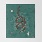 Slither - Green Throw Blanket Gallery Image 2