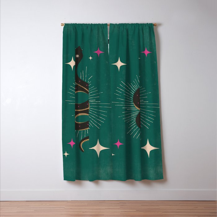 Slither - Green Window Curtain Gallery Image 3