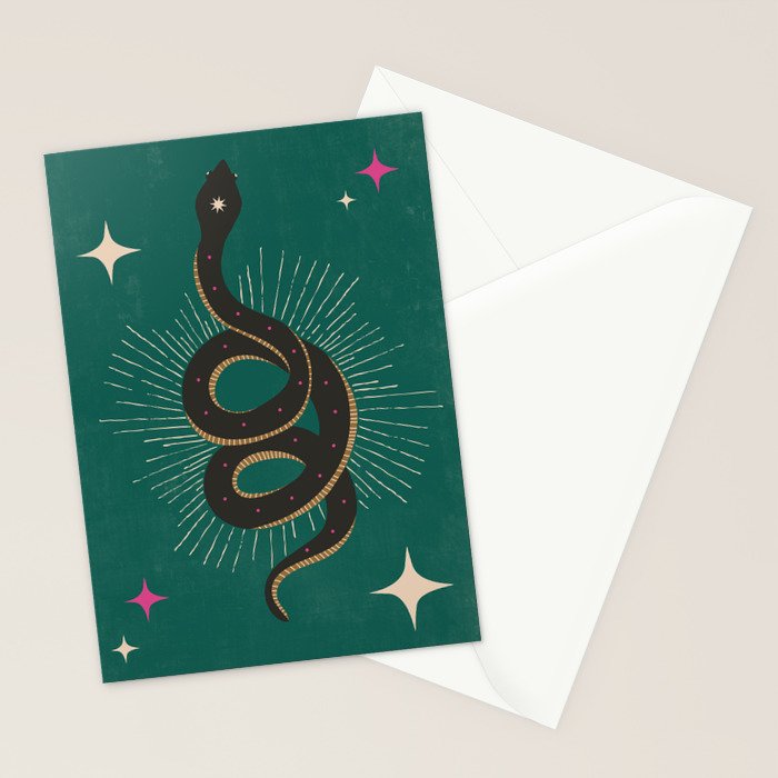 Slither - Green Stationery Card Gallery Image 2