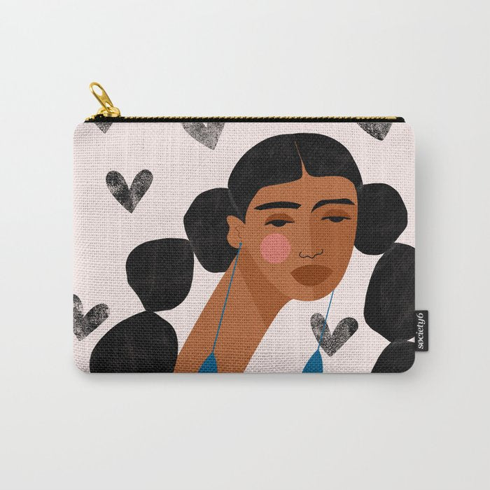 Boho Valentine Braids Carry All Pouch Gallery Image 1