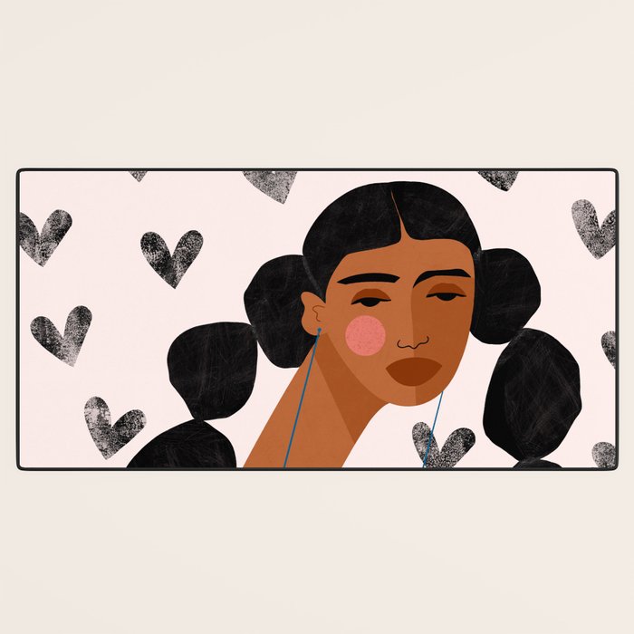 Boho Valentine Braids Desk Mat Gallery Image 3