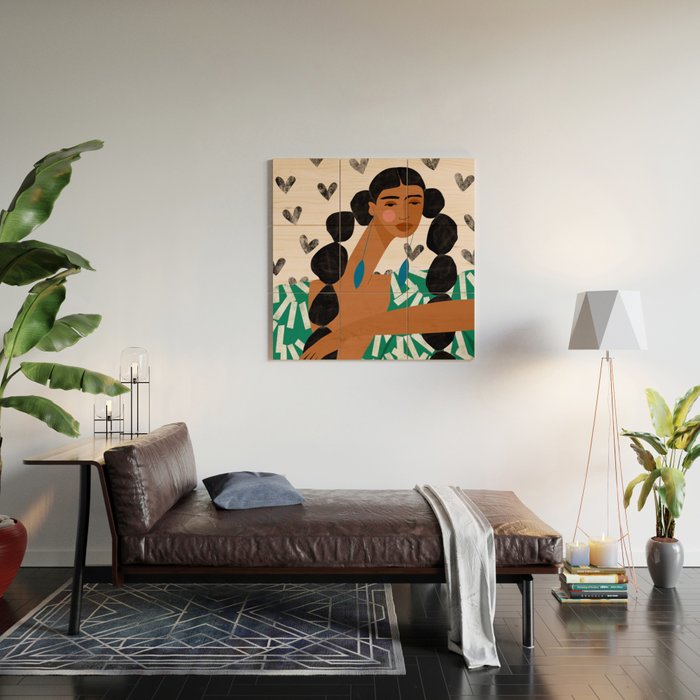 Boho Valentine Braids Wood Wall Art Gallery Image 2