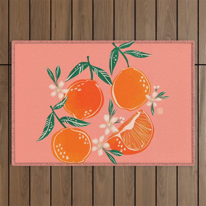 Fresh tangerines Outdoor Rug Gallery Image 1