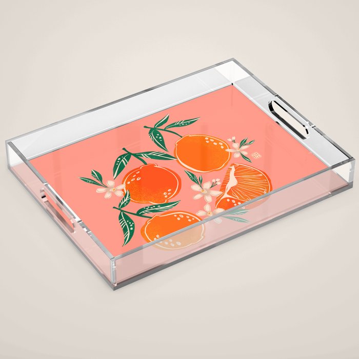 Fresh tangerines Acrylic Tray Gallery Image 1