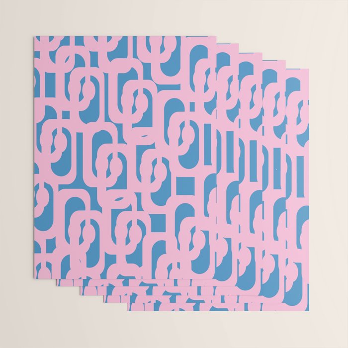 Colorful Contemporary Abstract Loop Pattern in Pink and Blue Wrapping Paper Gallery Image 3